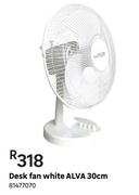 Alva Desk Fan (White) 30cm 81477070