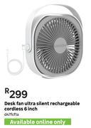 Ultra Silent Desk Fan (Rechargeable Cordless) 6 Inch d47fcf1a