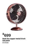 Goldair 8 Inch Desk Fan (Copper Metal) 81478588