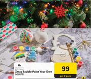 Excellent Houseware Xmas Bauble Paint Your Own 458873-Per 2-Pack