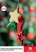 Santa's Trading 3-Piece Star Shaped Tree Decor 850010998-Per 3-Pack