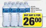 Aquelle Natural Water-For Any 6 x 500ml