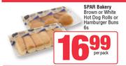   Spar Bakery Brown Or White Hot Dog Rolls Or Hamburgers Buns-6s Per Pack