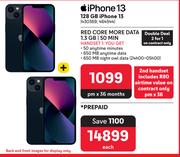 2 x Apple iPhone 13 128GB-On 1.3GB Red Core More Data/50 Min