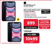 2 x Apple iPhone 11 64GB-On 1.3GB Red Core More Data/50 Min