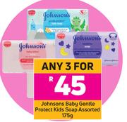 Johnsons Baby Gentle Protect Kids Soap Assorted-For 3 x 175g