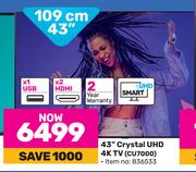 Samsung 43" (109cm) Crystal UHD 4K TV CU7000
