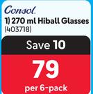 Consol 270ml Hiball Glasses-Per 6 Pack