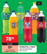 Sparletta Or Twist Soft Drink Bottle (All Variants)-6 x 2L