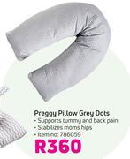 Little One Preggy Pillow Grey Dots