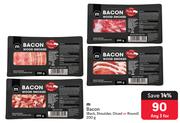 M Bacon Back Shoulder, Diced Or Round-For Any 3 x 200g