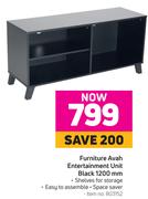 Furniture Avah Entertainment Unit Black 1200mm