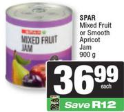 Spar Mixed Fruit Or Smooth Apricot Jam-900g