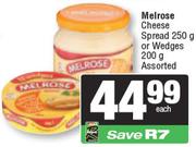 Melrose Cheese Spread  250g Or Wedges 200g Assorted 