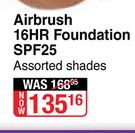 Yardley Airbrush 16HR Foundation SPF25 Assorted Shades