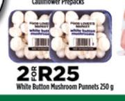 White Button Mushroom Punnets-2 x 250g
