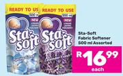 Sta Soft Fabric Softener Assorted-500ml Each