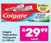 Colgate Triple Action Toothpaste-2 x 100ml 