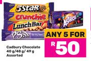 Cadbury Chocolate Assorted-For Any 5 x 40g/48g/49g