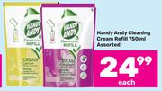 Handy Andy Cleaning Cream Refill Assorted-750ml Each