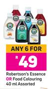 Robertson's Essence Or Food Colouring Assorted-For 6 x 40ml