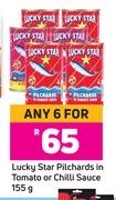 Lucky Star Pilchards In Tomato Or Chilli Sauce-For 6 x 155g