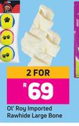 Ol'Roy Imported Rawhide Large Bone-For 2