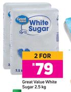 Great Value White Sugar-For 2 x 2.5Kg