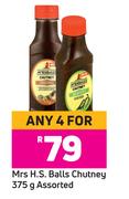 Mrs. H.S Balls Chutney Assorted-For 4 x 375g