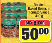 Rhodes Baked Beans In Tomato Sauce-For 6 x 410g