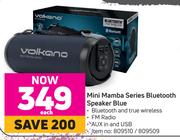 Volkano Mini Mamba Series Bluetooth Speaker Blue-Each