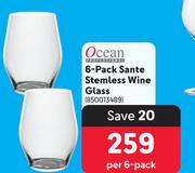 Ocean 6 Pack Sante Stemless Wine Glass-Per 6 Pack