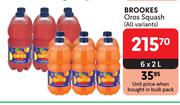 Brookes Oros Squash (All Variants)-6 x 2L