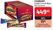 Cadbury Large Lunch Bars (All Variants)-40's