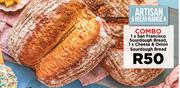 1 x San Francisco Sourdough Bread, 1 x Cheese & Onion Sourdough Bread-Combo