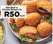 Mini Beef Or Chicken Burgers-6s Each