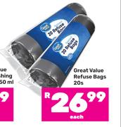Great Value Refuse Bags-20s Each