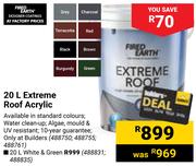 Fired Earth Extreme Roof Acrylic White & Green-20L