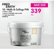 Fired Earth 10L Walls & Ceilings PVA