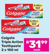 Colgate Triple Action Toothpaste-2 x 100ml