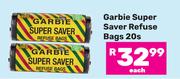 Garbie Super Saver Refuse Bags-20s Pack