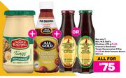 2xMrs.H.S.Ball's Chutney 470g+Crosse & Blackwell Tangy Mayonnaise 375g+All Gold Tomato Sauce 500ml