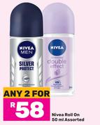 Nivea Roll On Assorted-For 2 x 50ml