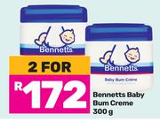 Bennetts Baby Bum Creme-For 2 x 300g