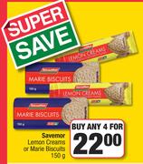 Savemor Lemon Creams Or Marie Biscuits-For Any 4 x 150g