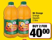Mr Orange Orange Squash-For 2 x 2L