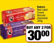 Bakers Red Label Cream Biscuits Assorted-For Any 2 x 200g