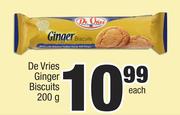 De Vries Ginger Biscuits-200g Each