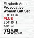 Elizabeth Arden Provocative Woman Gift Set EDT 100ml Plus EDT 15ml-Per Set