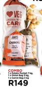 1xPotato Pocket 7Kg, 1xOnion Bag 3kg & 1xCarrot Bag 3kg Combo-Per Combo